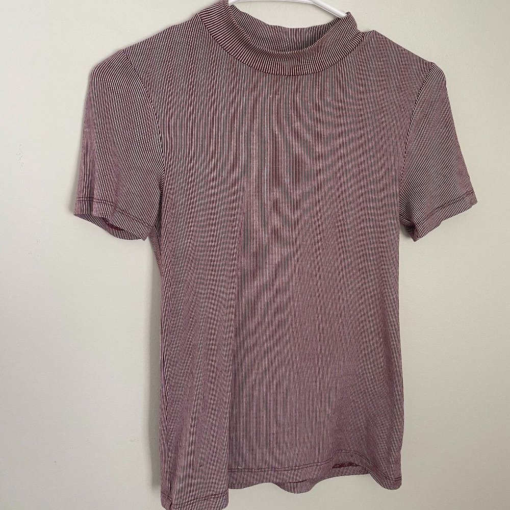 Zara - Striped Burgundy/White Shirt
